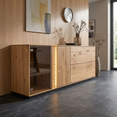 Holz TV-Stänner Wunnzëmmer Sideboard RTV-Lowboard TV-Schaf Miwwelen Nei
