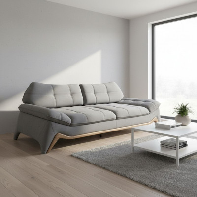 Graue Polstersofa Designer 3-Sëtzer Wunnzëmmer Dräisëtzer Edle Couch