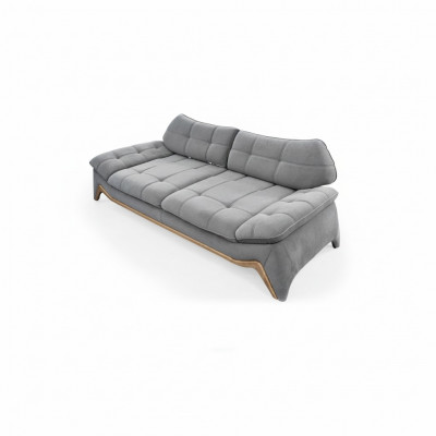 Graue Polstersofa Designer 3-Sëtzer Wunnzëmmer Dräisëtzer Edle Couch