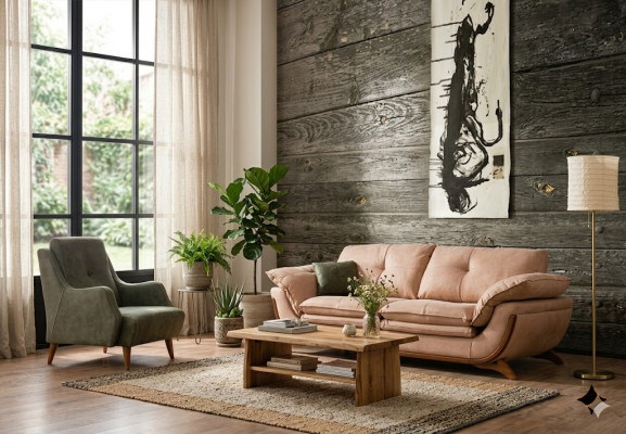 Polster Wunnzëmmer Garnitur Designer Dräisëtzer Luxus Textil Fauteuil 2 Stéck