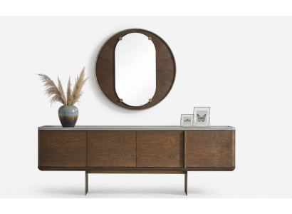 Brongen Sideboard Modern Holzmiwwelen Luxus Ronnespigel Wunnzëmmer 2tlg