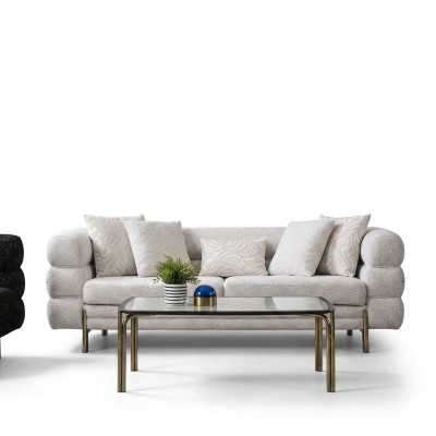 Wäissen Dräisëtzer Luxus 3-Sëtzer Wunnzëmmer Designer Sëtzmobiliar Sofas