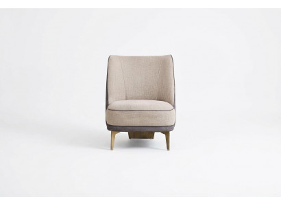 Gro-Beige Fauteuil Designer Einsëtzer Armsessel Wunnzëmmer 1-Sëtzer Nei