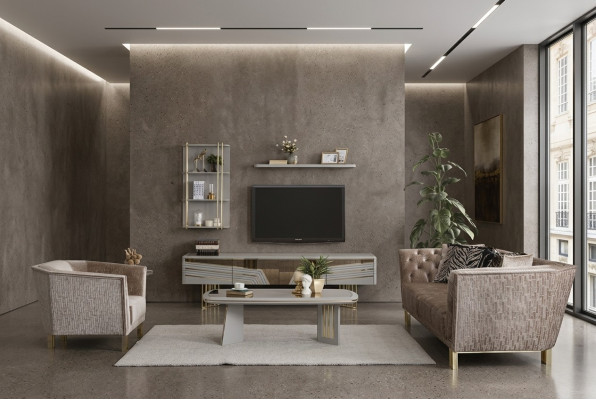 Grou Wohnzimmer Holzmobilier Designer TV-Schräiner Wandschränker Wunnmobilier