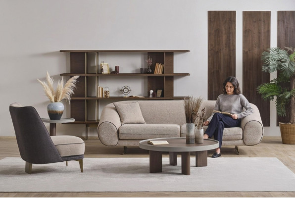 Wunnzëmmer Miwwel Designer 3+1 Sëtzer Luxus Fotell Couchtisch Säitentisch