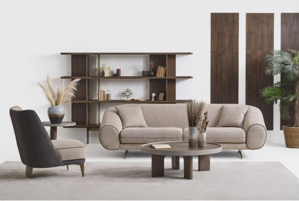 Wunnzëmmer Miwwel Designer 3+1 Sëtzer Luxus Fotell Couchtisch Säitentisch