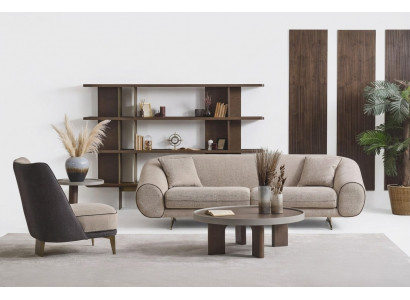 Wunnzëmmer Miwwel Designer 3+1 Sëtzer Luxus Fotell Couchtisch Säitentisch