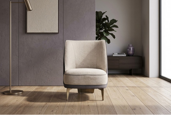 Beige Fotell Wunnzëmmer Miwwelen Edel Polstersotz Designer 1-Sëtzéiert