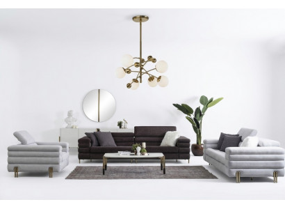 Wunnzëmmer Designer Sofagarnitur 3+3+1 Sëtzer Brong Canapé Set