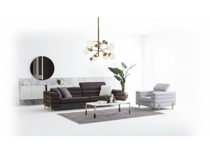 Wohnzëmmer Designer Sofagarnitur Véiersëtzer Luxus Lounge Fotell 2tlg