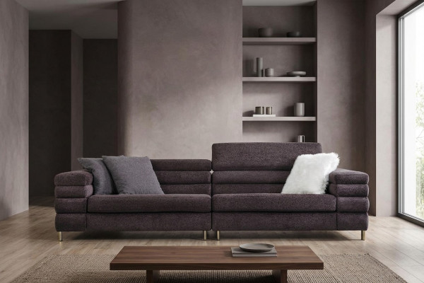 Wunnzëmmer Polstersofa Designer 4-Sëtzer Couch Brongen Viersëtzer Nei