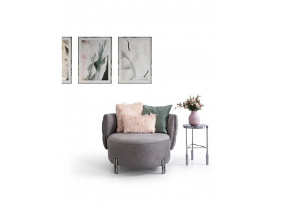 Graue Polstersëtz Living Zëmmer Een-Seeter Textil Sëtz Lounge Miwwelen