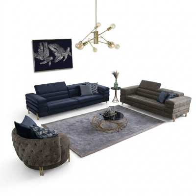 Wunnzëmmer Set Sofagarnitur 431 Sëtzer Luxus Miwwel Design Polstersaachen