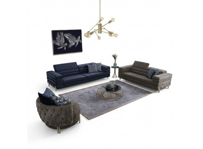 Wunnzëmmer Set Sofagarnitur 431 Sëtzer Luxus Miwwel Design Polstersaachen