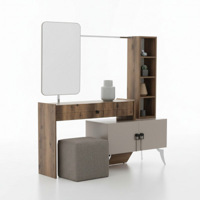 Moderne Schlofkummer Holz Schminktisch Mat Spigel Designer Luxus Miwwelen