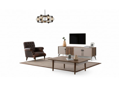 Wunnzëmmer Designer Set Luxus Couchtisch Modernen TV-Schaf 3-Deel Neit