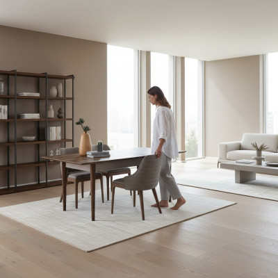 Groussen Iesszëmmer Brongen Dësch Holz Miwwelen Designer Iesszëmmer Dëscher