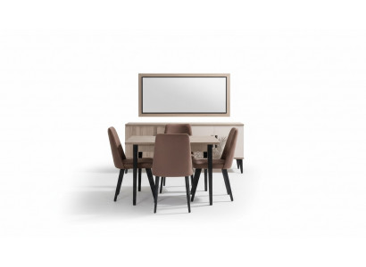 Braun Iesszëmmer Garnitur Luxus Iessdësch 4x Still Sideboard Spigel