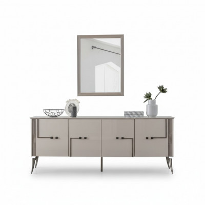 Modernt Iesszëmmer Set Designer Sideboard 4-dièrege Luxus Spigel 2-deelech