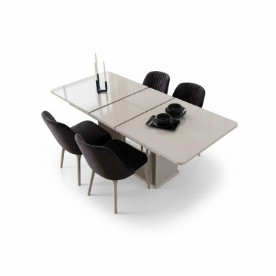 Iesszëmmer Miwwelen Wäissen Iessdësch Iessgruppe Designer Stull 5tlg Set Neit