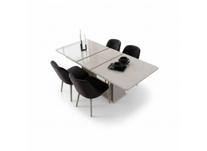 Iesszëmmer Miwwelen Wäissen Iessdësch Iessgruppe Designer Stull 5tlg Set Neit