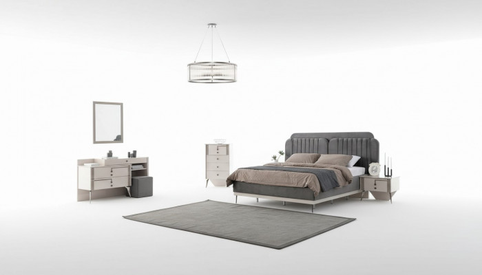 Schlofzëmmer komplett Garnitur Bett 2x Nuetsdëscher Miwwel Luxus 7st.