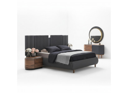 Moderne gro Schlofkummer Garnitur Textilbett Holznuechtisch Kommode
