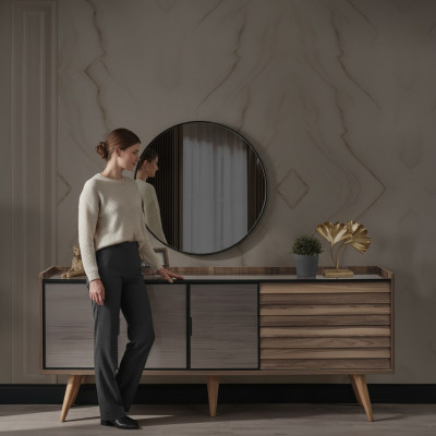 Brong Iesszëmmer Set Stilvollt Sideboard Ronne Spigel Holzmiwwelen 2-tlg