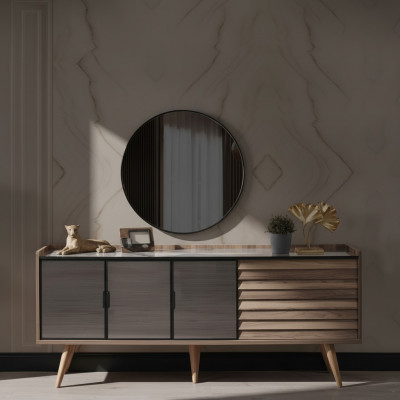 Brong Iesszëmmer Set Stilvollt Sideboard Ronne Spigel Holzmiwwelen 2-tlg