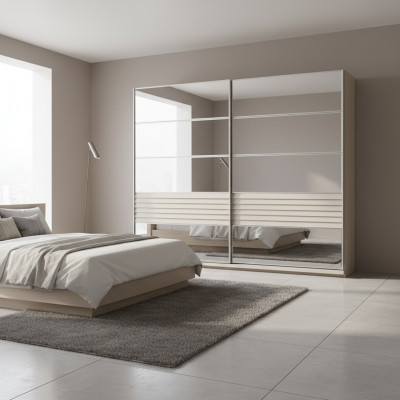 Designer groer Kleederschaf aus Holz, Schlofschaf Luxus Schief.