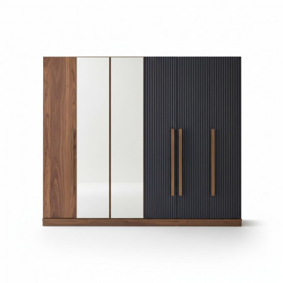 Braune Kleederschaf Designer Luxus Miwwelen Holzschaf Ariichtung Schaf