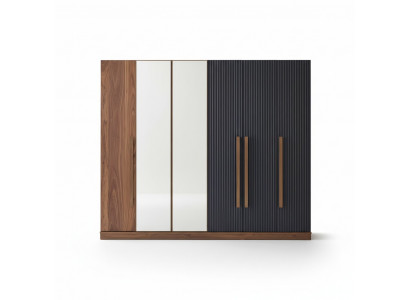 Braune Kleederschaf Designer Luxus Miwwelen Holzschaf Ariichtung Schaf