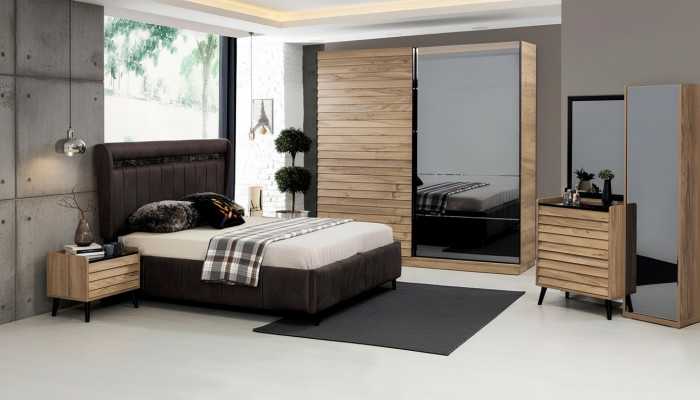 Schlofzimmer Miwwelen Designer Polsterbett 2x Nuetsstill Komoud