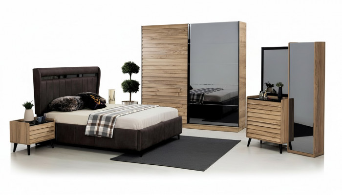 Schlofzimmer Miwwelen Designer Polsterbett 2x Nuetsstill Komoud