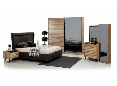 Schlofzimmer Miwwelen Designer Polsterbett 2x Nuetsstill Komoud