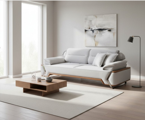Designer wäisst Sofa Luxus Wunnzëmmer Canapé Polster 3-Sëtzer Neien 3-er