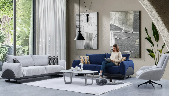 Wunnzëmmer Sofagarnitur Designer 3-Sëtzer Luxus Fauteuil 3er Canapé 3tlg