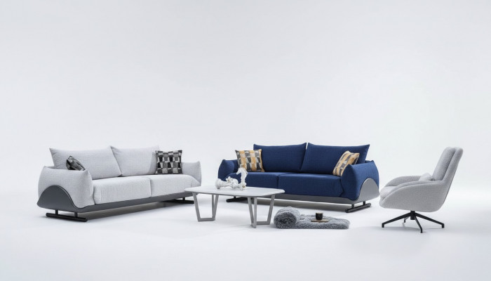 Wunnzëmmer Sofagarnitur Designer 3-Sëtzer Luxus Fauteuil 3er Canapé 3tlg