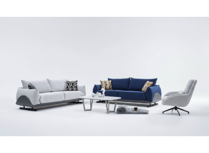 Wunnzëmmer Sofagarnitur Designer 3-Sëtzer Luxus Fauteuil 3er Canapé 3tlg