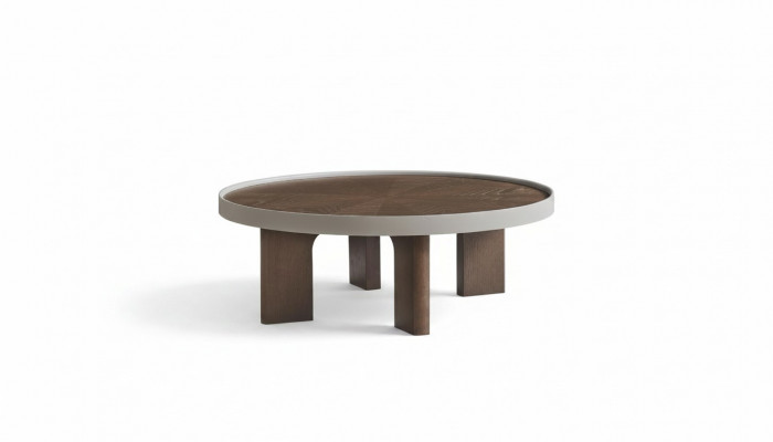 Braunen Wunnzëmmer Ronde Couchtisch Designer Holzdësch Ronndëscher Nei