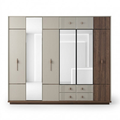Groussen Wäissen Kleederschaf Stilvoll Schlofzëmmer Holz Luxus Schief.