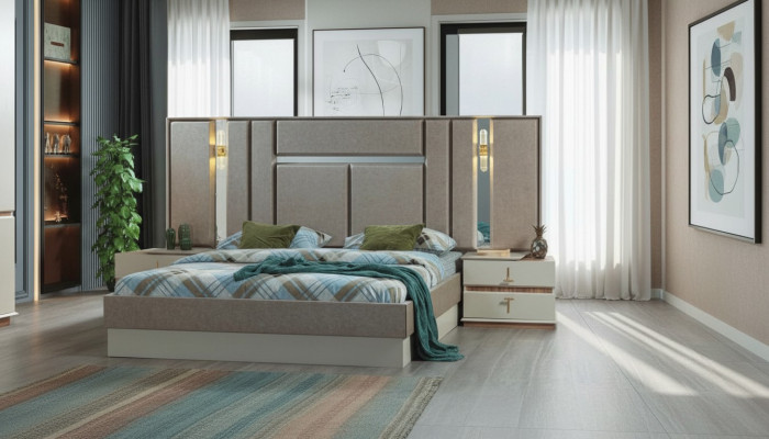 Beige Schlofzëmmermiwwel Luxus Better Designer Nuetsdëscher Ariichtung