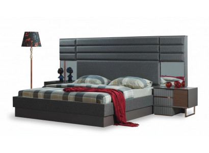 Schlofkummer Ariichtung Luxus Duebelbett Designer Nuetsdëscher 3tlg Set