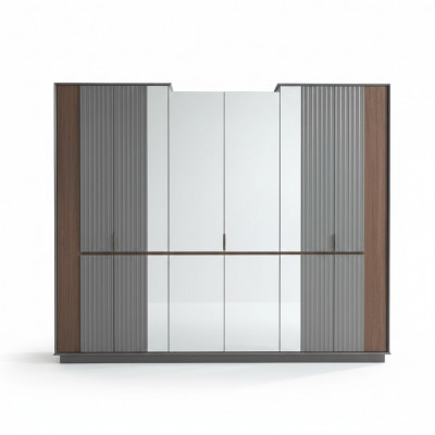 Moderne Glasschaf Luxus Kleederschief Schlofzëmmer Holzmöbel Nei