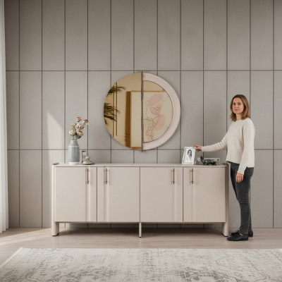 Iesszëmmer Luxus Sideboard Stilvolle Glas Spigel 2tlg Garnitur