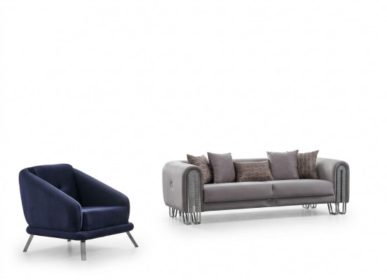 Design Miwwel Wunnzëmmer Set Sofagarnitur 3+1 Miwwelset Couch Polster Garnitur