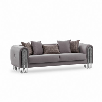 Sofa Luxus Textil Wunnzëmmers Dräi Sëtzer 3 Sëtz Miwwel Canapé 240cm Stoff