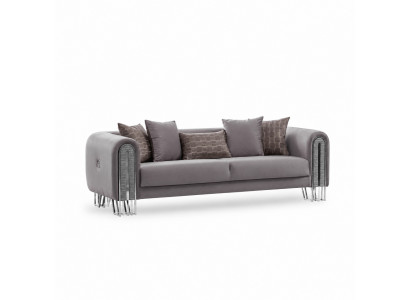 Sofa Luxus Textil Wunnzëmmers Dräi Sëtzer 3 Sëtz Miwwel Canapé 240cm Stoff