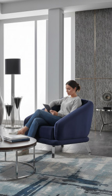Luxus Sëtzgeleeënheet Stuff Modern Design Textil Miwwelen Luxus Sëtz Blo