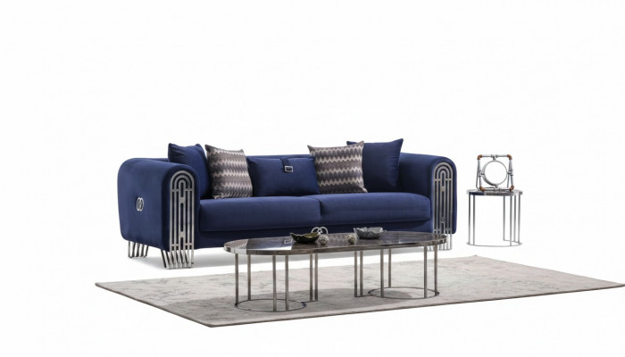 Wunnzëmmer Sofa 3 Sëtzer Modern Design Polster Textil Miwwelen Luxus Sofa